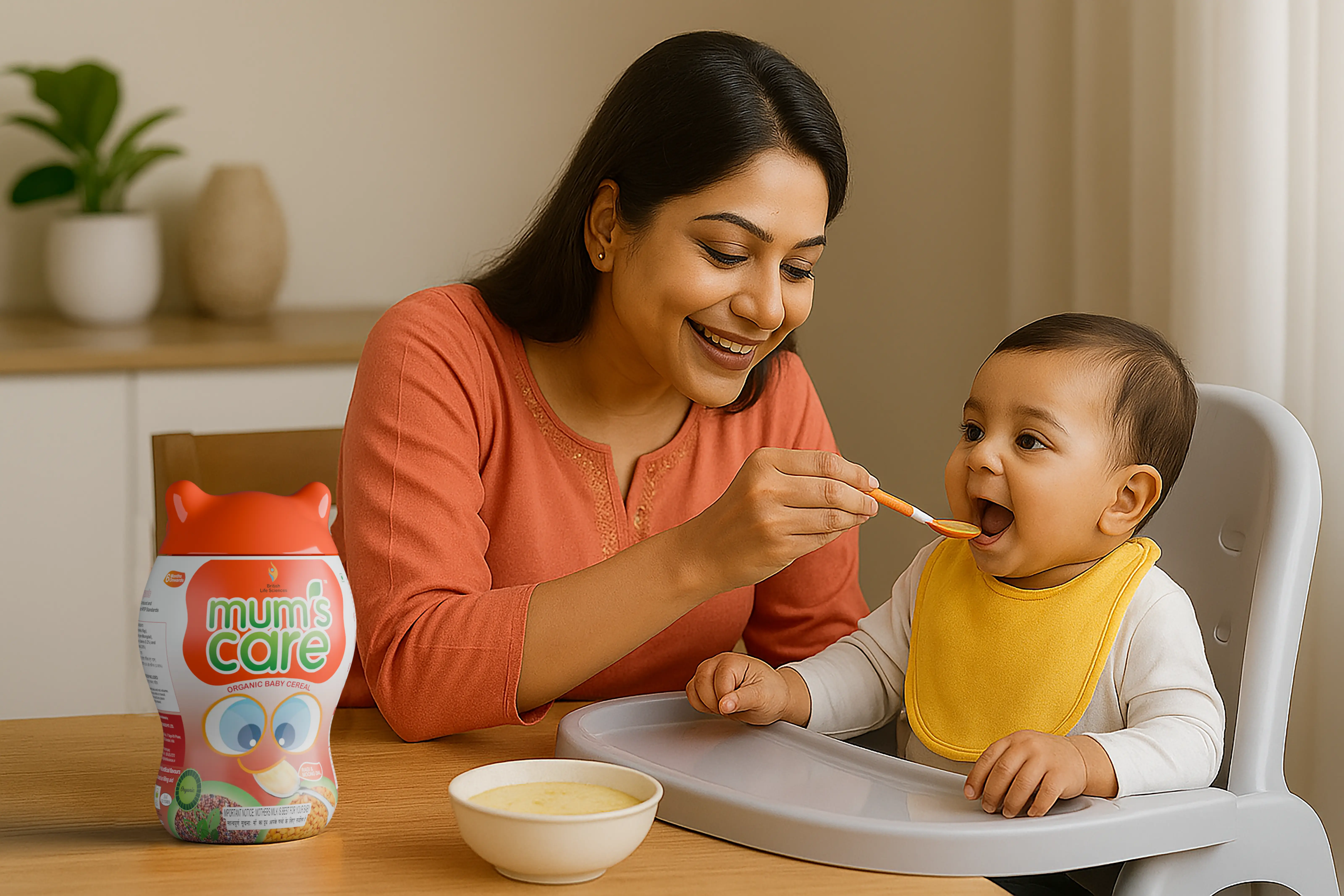 Mum's Care Cereal lifestyle render